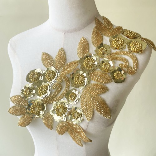 Beaded sequin flower applique - sequin,