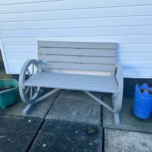 Wooden love seat - wooden, rustic
