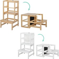 Toddler Learning Tower Kitchen Stand Step Stool Convert Kids Desk Chair+Artboard