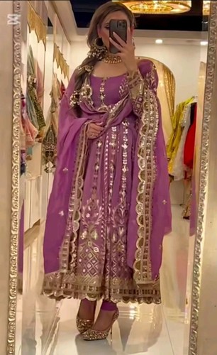 New anarkali suit sequins - new,