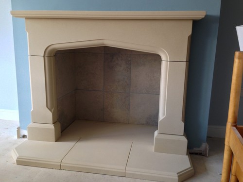 Tudor style stone fireplace - style,