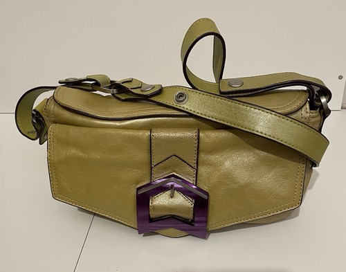 Mimco green leather cross over - mimco,