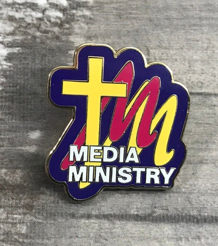 Media ministry cross lapel hat - media,