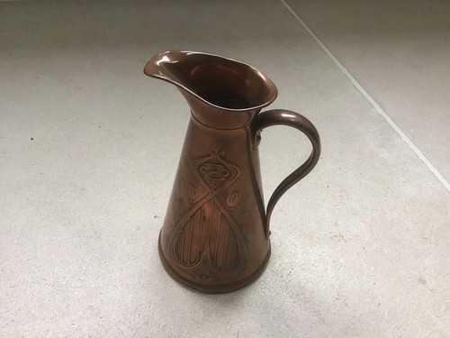 Antique art nouveau copper - art, jug