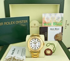 ROLEX - 40mm 18kt Gold YachtMaster White Index Dial 16628 - SANT BLANC