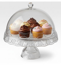 Cake Rack Dessert Plate Stand Glass Dome Lid Cupcake Display Serving Platter