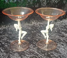 2 ART DECO GLASS LAMPWORK NUDE