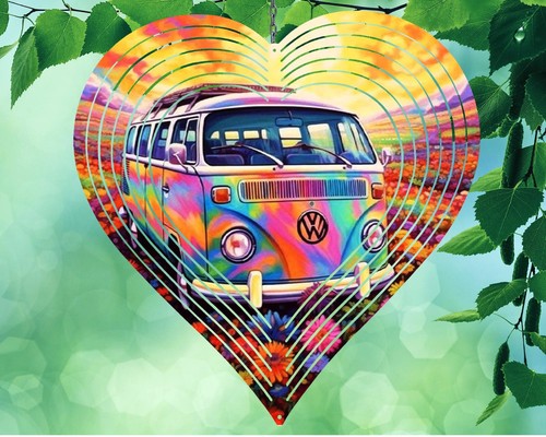 Van hippie heart shaped - 10", vw