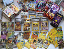 Pokemon card bundle, Guaranteed Sealed pack, 5x rare , 30+ cards - 1/10 SLAB