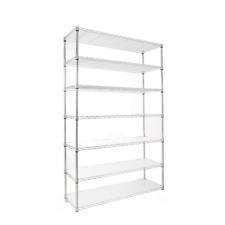 Commercial 7 Tier Chrome Wire Shelving - 6ft Height for Garage, Catering, Office