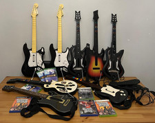 Guitar Hero UNTESTED Used Bundle Inc x8 Guitars, x7 Games & x1 Drum Foot Pedal 