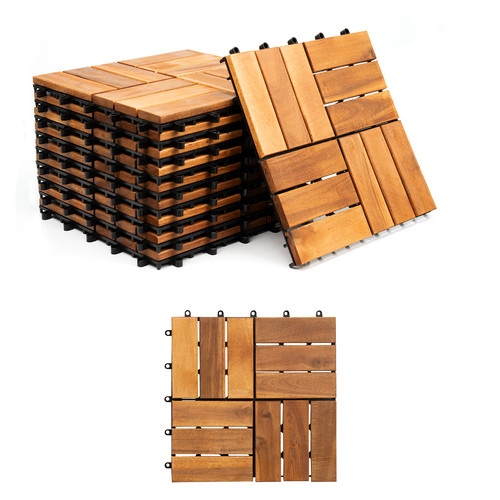 Interlocking wooden decking - interlocking,