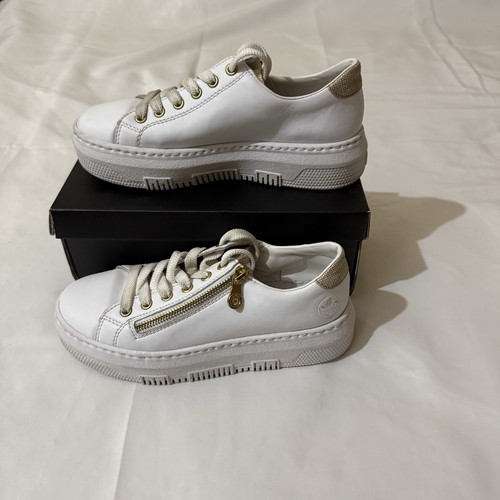 Rieker white leather platform - leather,