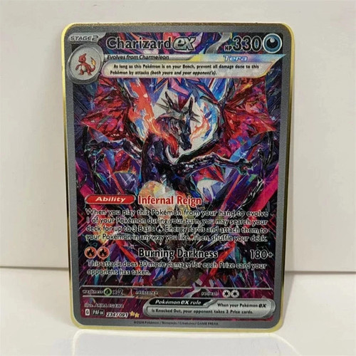 Pokemon metal card - metal, charizard