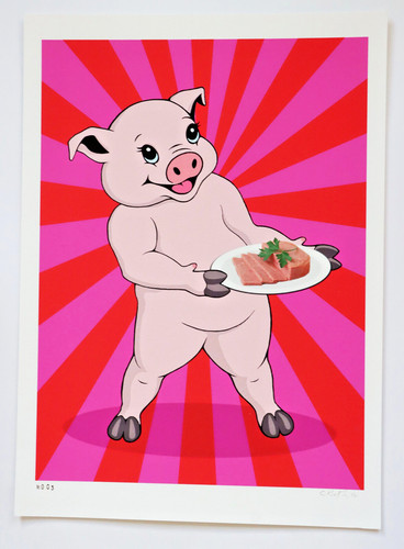 Pig piglet original print - piglet,