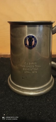 Pewter pitcher silverstone car - pewter,