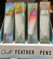 Weddings Glitter Dipped Feather Quill Pen Choose Colour Come With Box 