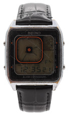 Vintage Seiko G757-4050 James Bond Men's Quartz LCD Wristwatch Steel & Chrome