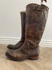 Sendra Boots Eu 40 UK 7 USA 9 Distressed Crackle Leather Biker Boots Frye Style