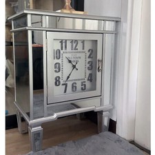 Mirrored nightstand silver end - nightstand,