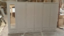 HANDMADE AYELSBURY 6 DRAWERS 6 DOORS (MIRRORED)  WHITE WARDROBE NOT FLAT-PACK!