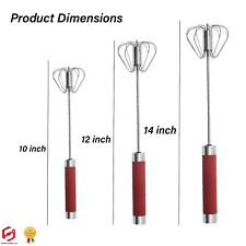 Semi-Auto Eggs Whisk Stainless Steel Egg Beater Rotary Whisk Blender Hand Push