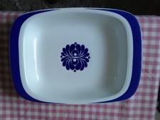 Rare  1950/60s Egersund Norway Blue Wild Flowers Medium Serving Bowl Dish