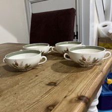 4 x Alfred Meakin Greenwood Soup Cups Bowls Vintage