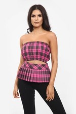 Ladies Women Lurex Tartan