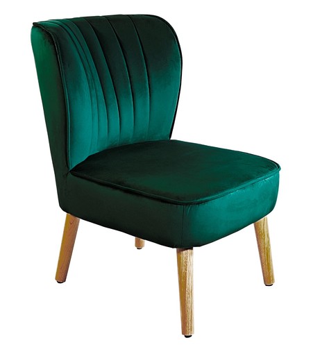 Green velvet accent chair - green,