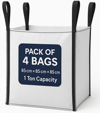 4 x Bulk Bags 1 Ton FIBC Garden Builders Waste Sacks Tonne Jumbo Bags Storage
