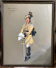 An Original Military Uniform Watercolour Painting by C Westley Skinner's Horse