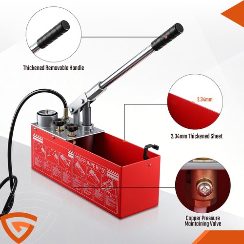Pressure test pump 12l 60bar - pressure, 0-60bar
