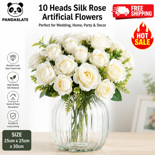 Heads silk rose - 10,