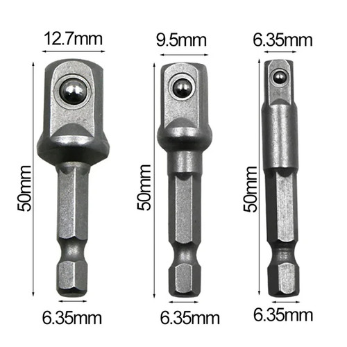 3pc drill socket adapter - adapter, set