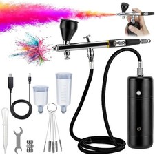 Airbrush with Compressor Portable Air Brush For Nails Art Cake Painting Craft UK