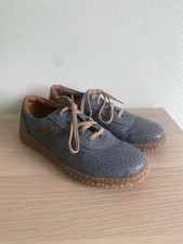 Blue Loretta Orthopaedic Leather Lace Up Shoes 