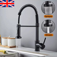 Matt Black Monobloc Kitchen Sink Mixer Tap with Pull Out Hose Spray Single Lever