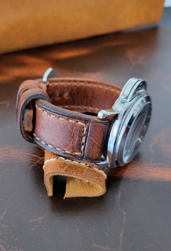 Leather watch band 22mm 24mm - band,