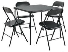 Argos Home Quin Extend Black Dining Table & 4 Black Chairs Used