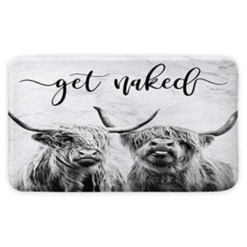 Cow couple grey bath - cow, mat