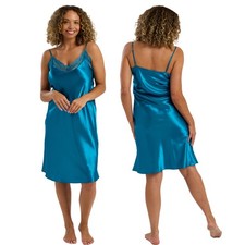 Teal Blue Silky Shiny Sexy