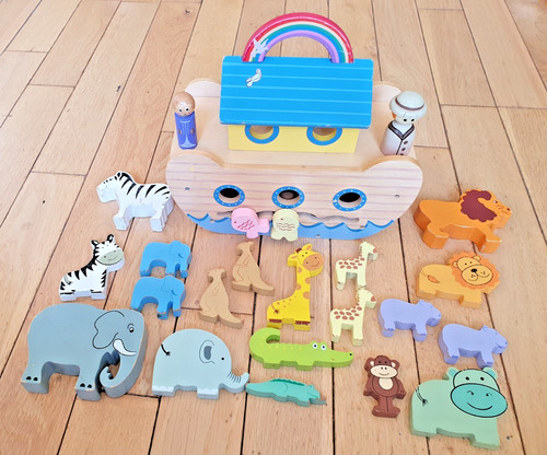 Wooden noah ark playset - wooden,