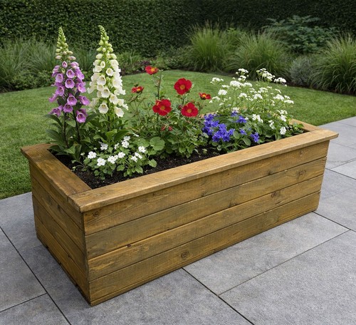 Quality planter wooden trough - planter,