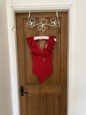 Vera & Lucy Red Ruffle V Neck