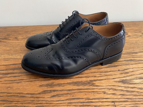 Loake black leather brogue - black,