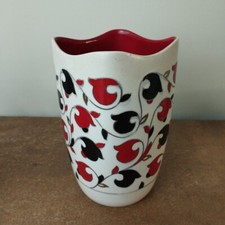 Vintage 1930s Art Deco, Charlotte Rhead 'Oyster' Pattern, Crown Ducal Vase