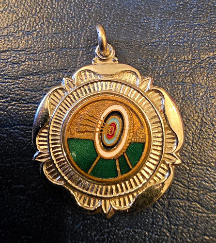 Vintage archery medal pendant - archery,