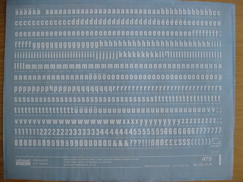 Sheet letraset low - , low/num