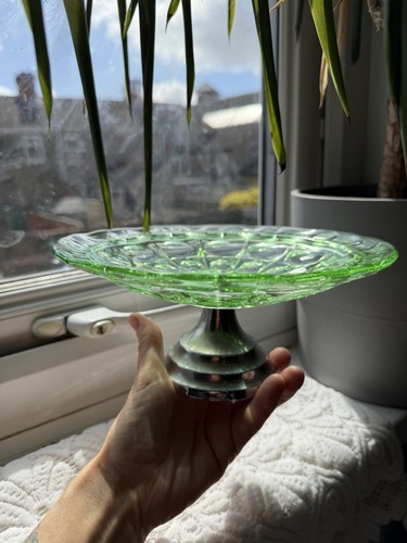 Baglet green glass vintage - vintage, 30s